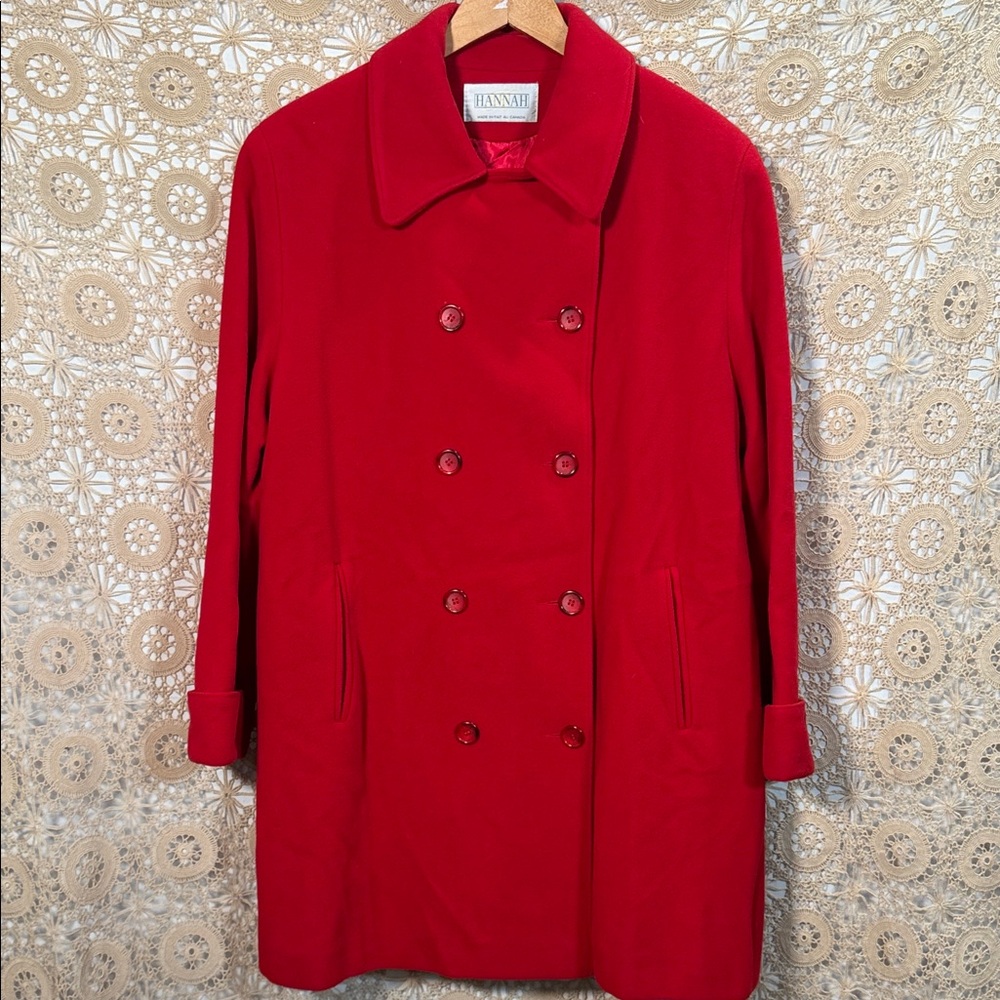 Hannah Red Double-Breasted Women's Coat-Made in Canada